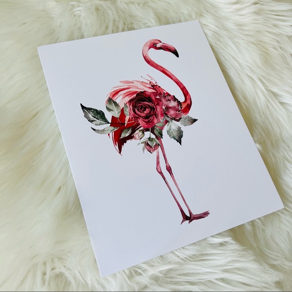 Watercolor Tropical Flamingo Wall Art Poster Print UNFRAMED - Picture 12 of 17